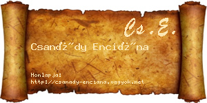 Csanády Enciána névjegykártya
